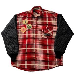Verte Vallee Vintage Red Plaid Shacket Embellished Rare Shacket‎ XL